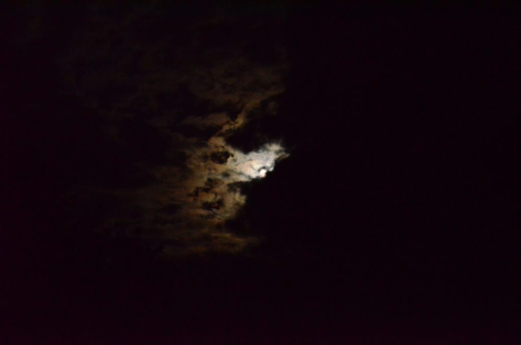 Super moon behind the clouds