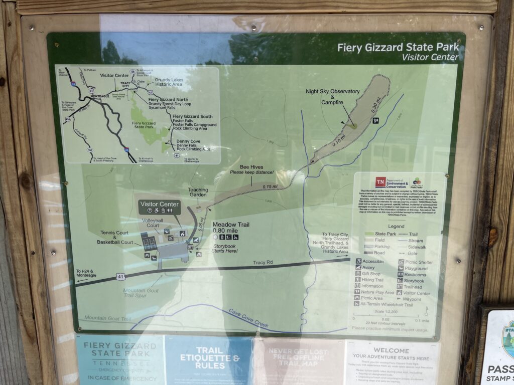Fiery Gizzard State Park Map