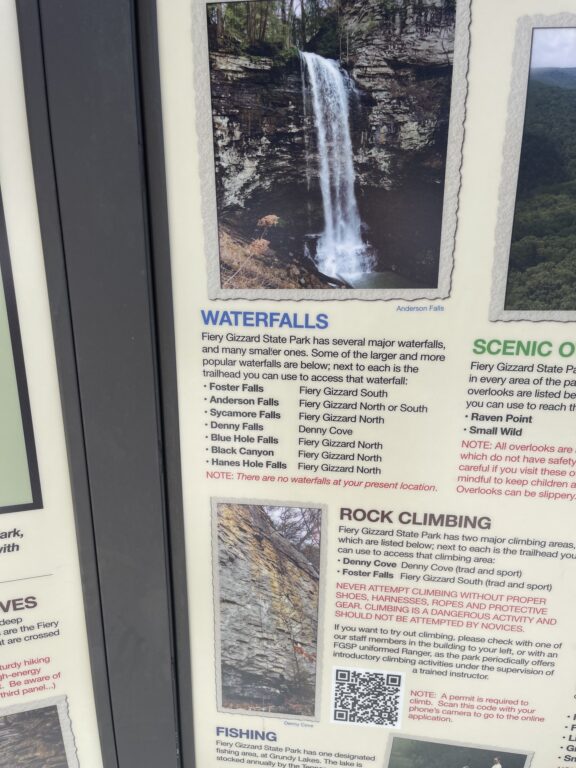 Waterfalls near Fiery Gizzard